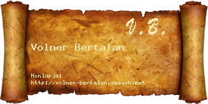 Volner Bertalan névjegykártya